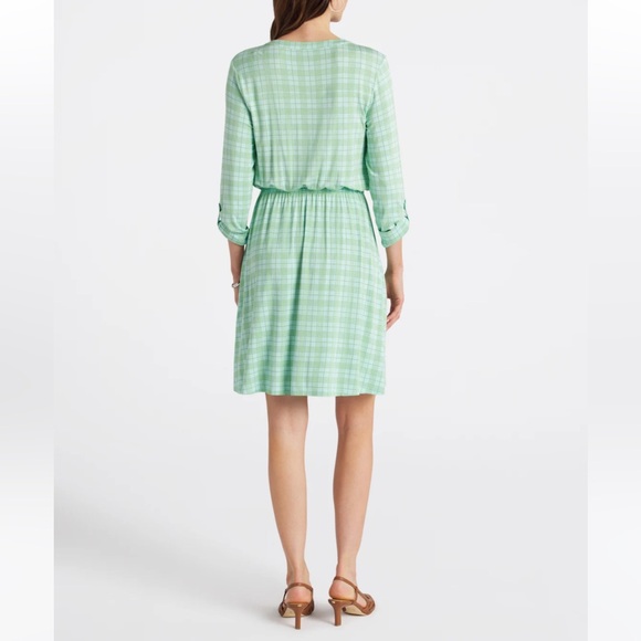 41 HAWTHORN Lany Knit Shirt Dress - Color Light Blue/Green - Size M - Picture 4 of 7